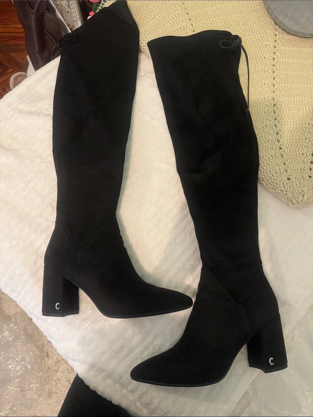 Black Over-the-Knee Block Heel Boots - Circus by Sam Edelman Size 7.5